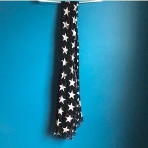 Black and white star print with sparkle scarf